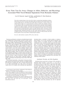 Every Time You Go Away: Changes in Affect, Behavior, and... Associated With Travel-Related Separations From Romantic Partners