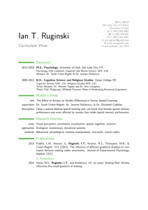 Ian T. Ruginski Curriculum Vitae Í Education