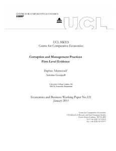 UCL SSEES Centre for Comparative Economics  Economics and Business Working Paper No.121
