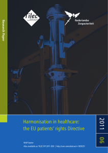 06 2011 Harmonisation in healthcare: the EU patients’ rights Directive