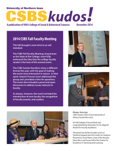 ! kudos CSBS 2014 CSBS Fall Faculty Meeting