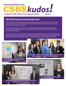 ! kudos CSBS CSBS Student Research Conference Held in April