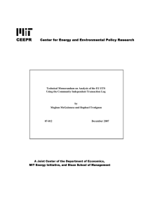 Technical Memorandum on Analysis of the EU ETS by