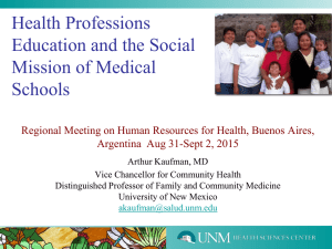 Health Professions Education and the Social Mission of Medical Schools