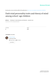 Dark	triad	personality	traits	and	theory	of	mind among	school-age	children 4 179