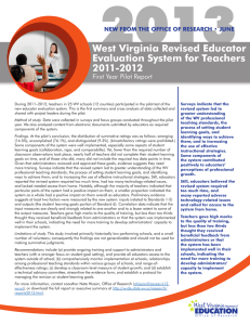 2013 West Virginia Revised Educator Evaluation System for Teachers 2011-2012