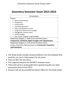 Geometry Semester Exam 2015-2016 Geometry Semester Exam Study Guide 30 questions