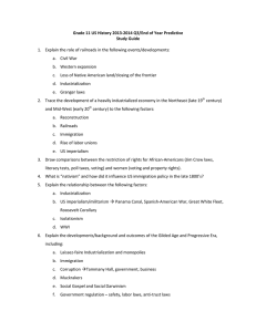 Grade 11 US History 2013-2014 Q3/End of Year Predictive Study Guide