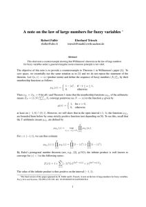 A note on the law of large numbers for fuzzy... ∗ Robert Full´er Eberhard Triesch