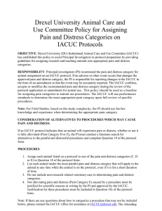 Drexel University Animal Care and Use Committee Policy for Assigning IACUC Protocols