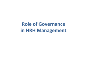 Role of Governance in HRH Management 
