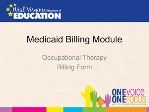 Medicaid Billing Module Occupational Therapy Billing Form