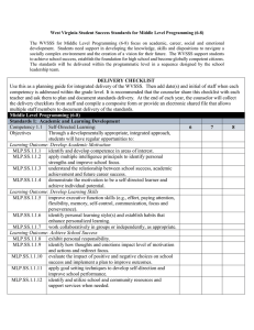West Virginia Student Success Standards for Middle Level Programming (6-8)