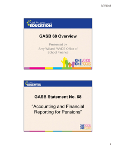 “Accounting and Financial Reporting for Pensions” GASB 68 Overview GASB Statement No. 68