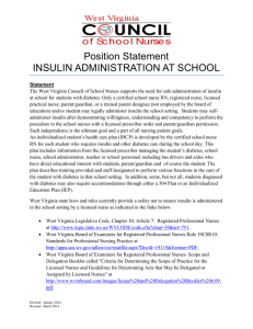 Position Statement INSULIN ADMINISTRATION AT SCHOOL