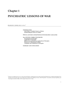 Chapter 1 PSYCHIATRIC LESSONS OF WAR