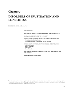 Chapter 3 DISORDERS OF FRUSTRATION AND LONELINESS