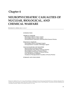 Chapter 4 NEUROPSYCHIATRIC CASUALTIES OF NUCLEAR, BIOLOGICAL, AND CHEMICAL WARFARE