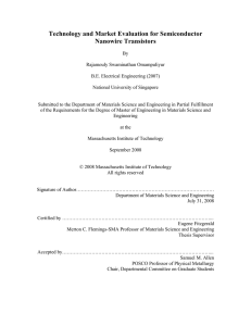Technology and Market Evaluation for Semiconductor Nanowire Transistors