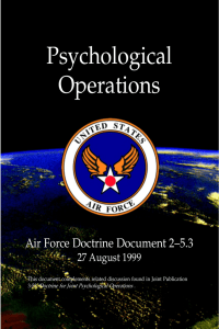 Psychological Operations Air Force Doctrine Document 25.3 27 August 1999