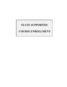 STATE SUPPORTED COURSE ENROLLMENT