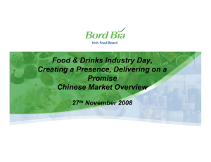 Food &amp; Drinks Industry Day, Creating a Presence, Delivering on a Promise