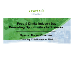Food &amp; Drinks Industry Day Converting Opportunities to Business Spanish Market Overview