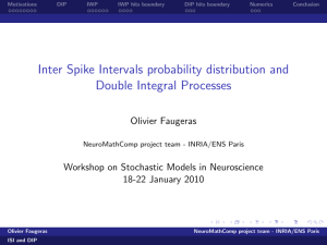Inter Spike Intervals probability distribution and Double Integral Processes Olivier Faugeras