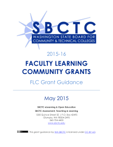 FACULTY LEARNING COMMUNITY GRANTS 2015-16 FLC Grant Guidance