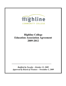 Highline College Education Association Agreement 2009-2012