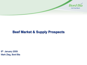 Beef Market &amp; Supply Prospects 8 January 2009 Mark Zieg, Bord Bia