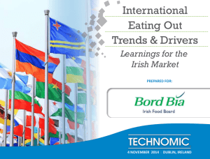 International Eating Out Trends &amp; Drivers Learnings for the