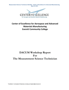 DACUM Workshop Report For The Measurement Science Technician