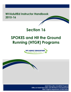Section 16 SPOKES and Hit the Ground Running (HTGR) Programs