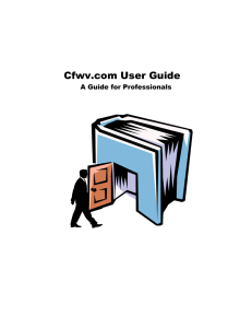 Cfwv.com User Guide A Guide for Professionals