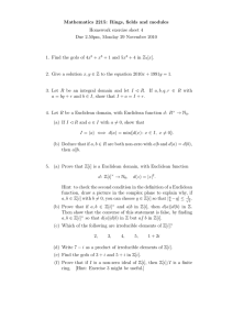 Mathematics 2215: Rings, fields and modules Homework exercise sheet 4