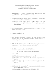 Mathematics 2215: Rings, fields and modules Homework exercise sheet 5