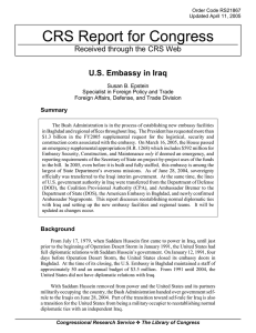 CRS Report for Congress U.S. Embassy in Iraq Summary
