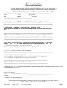 St. Lucie County Public Schools Emergency Procedure Form