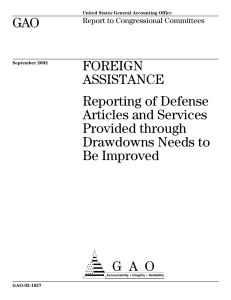 GAO FOREIGN ASSISTANCE Reporting of Defense