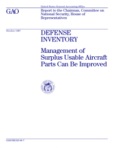 GAO DEFENSE INVENTORY Management of
