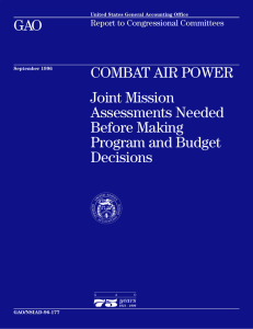 GAO COMBAT AIR POWER Joint Mission Assessments Needed