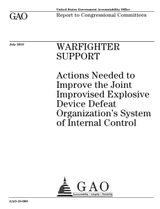 GAO WARFIGHTER SUPPORT Actions Needed to