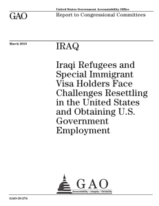 GAO IRAQ Iraqi Refugees and Special Immigrant