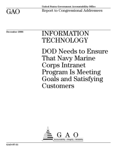 GAO INFORMATION TECHNOLOGY DOD Needs to Ensure