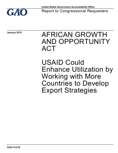 AFRICAN GROWTH AND OPPORTUNITY ACT USAID Could