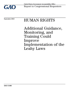HUMAN RIGHTS Additional Guidance, Monitoring, and Training Could