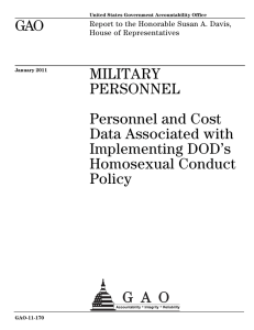 GAO MILITARY PERSONNEL Personnel and Cost