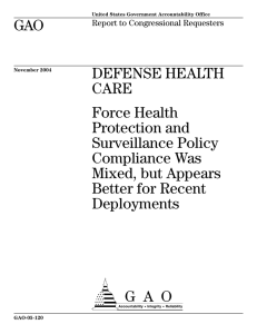 GAO DEFENSE HEALTH CARE Force Health