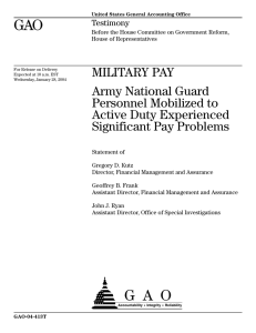 GAO MILITARY PAY Army National Guard Personnel Mobilized to